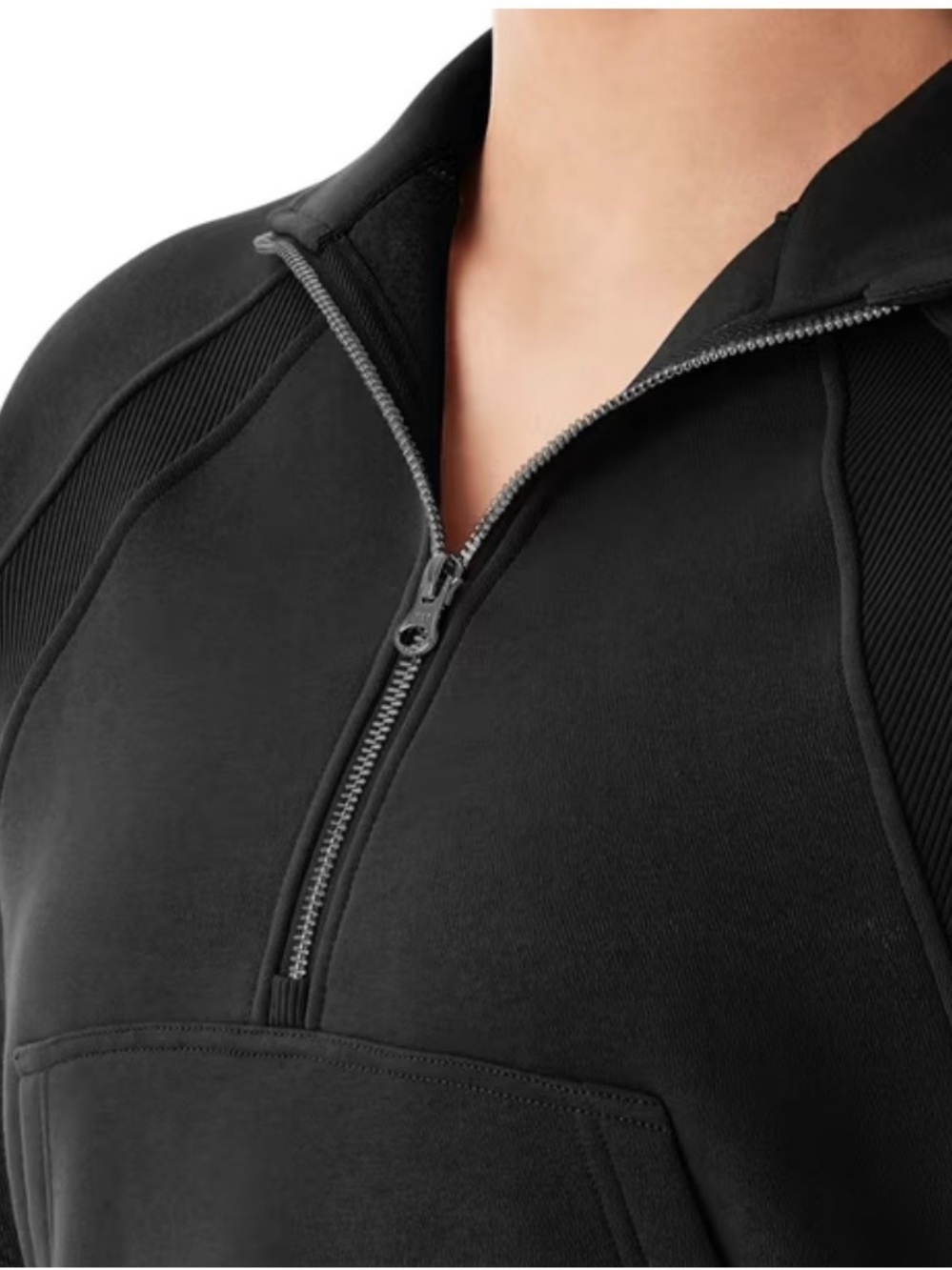 Member's Mark Women's Fleece Half-Zip Cropped Fit Black Pullover Small - Picture 4 of 5